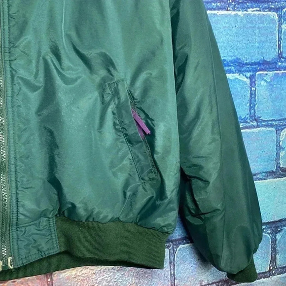 Whitefish Bay Jacket Vintage Mens Size Large Bomber Coat Lined Windbreaker Green - Picture 5 of 8